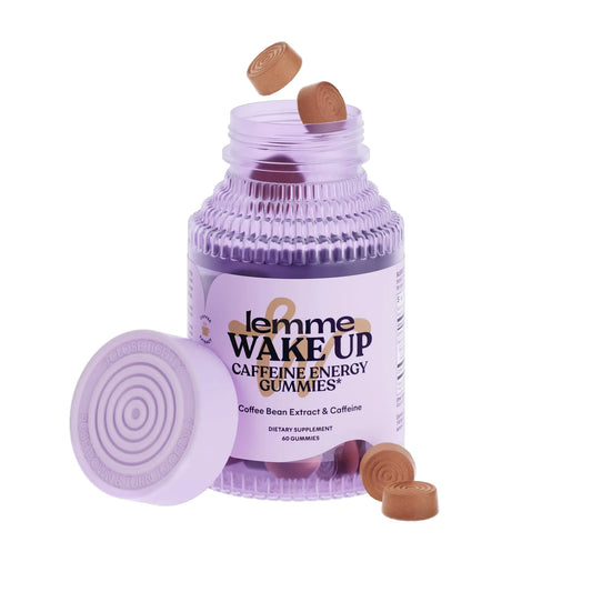 Lemme Wake Up Caffeine Energy Gummies 80mg of Caffeine Per Serving Coffee Bean Extract Cappuccino Flavor Vegan & Gluten Free 1 Month Supply (60 ct)